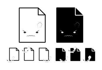 Aufkleber - Angry face vector icon in file set illustration for ui and ux, website or mobile application
