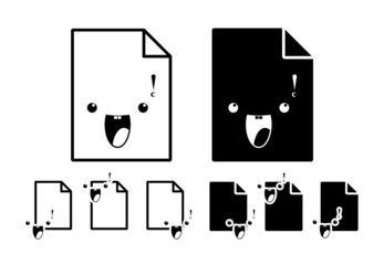 Poster - Show teeth face vector icon in file set illustration for ui and ux, website or mobile application