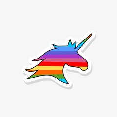 Poster - Unicorn sticker icon isolated on white background