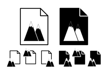 Poster - The mountains vector icon in file set illustration for ui and ux, website or mobile application