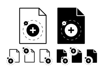 Poster - Negative and positive poles vector icon in file set illustration for ui and ux, website or mobile application