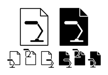 Aufkleber - Table lamp vector icon in file set illustration for ui and ux, website or mobile application