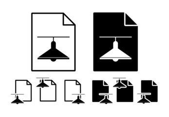 Aufkleber - Chandelier vector icon in file set illustration for ui and ux, website or mobile application