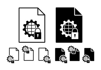 Aufkleber - Global lock vector icon in file set illustration for ui and ux, website or mobile application