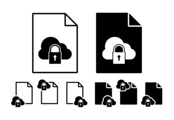 Aufkleber - Lock cloud vector icon in file set illustration for ui and ux, website or mobile application