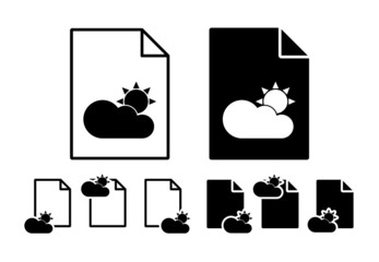 Aufkleber - Sun and cloud vector icon in file set illustration for ui and ux, website or mobile application
