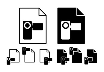 Aufkleber - Manual video camera vector icon in file set illustration for ui and ux, website or mobile application