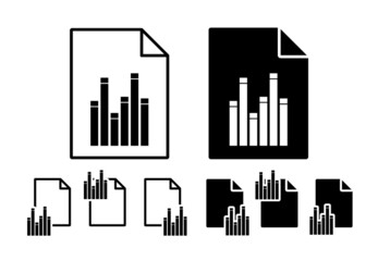 Poster - Bar chart vector icon in file set illustration for ui and ux, website or mobile application