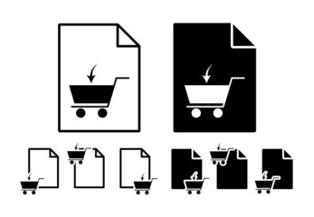 Poster - Fill a cart vector icon in file set illustration for ui and ux, website or mobile application