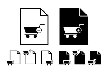 Poster - Add cart vector icon in file set illustration for ui and ux, website or mobile application