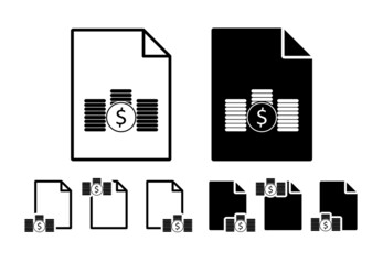 Aufkleber - Pile of coins vector icon in file set illustration for ui and ux, website or mobile application