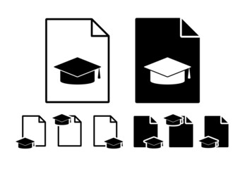 Poster - Graduate cap vector icon in file set illustration for ui and ux, website or mobile application