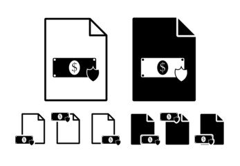 Poster - Dollar shield vector icon in file set illustration for ui and ux, website or mobile application