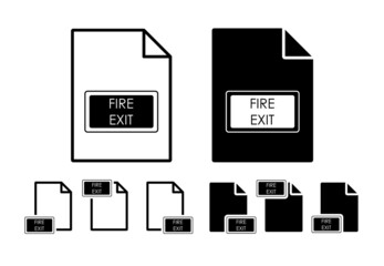 Aufkleber - Sign fire exit vector icon in file set illustration for ui and ux, website or mobile application