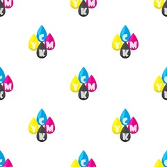 Poster - CMYK color profile pattern seamless background texture repeat wallpaper geometric vector