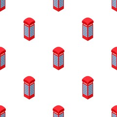 Poster - Red telephone box pattern seamless background texture repeat wallpaper geometric vector