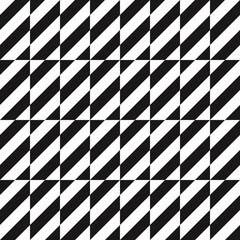 Poster - Striped black and white rectangles resembling a checkerboard. Diagonal rectangles in two colors. Vector.