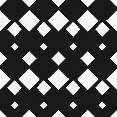 Poster - White rhombuses and black background. Abstract minimalistic and geometric pattern. Seamless type vector.