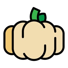 Poster - Vegetable pumpkin icon. Outline vegetable pumpkin vector icon color flat isolated