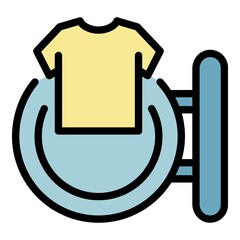 Poster - clean shirt from washing machine icon. outline clean shirt from washing machine vector icon color fl