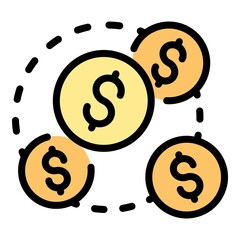 Poster - Franchise money receive icon. Outline franchise money receive vector icon color flat isolated