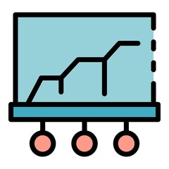 Poster - Business graph icon. Outline business graph vector icon color flat isolated