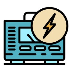 Poster - Electric stabilizer icon. Outline electric stabilizer vector icon color flat isolated