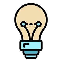 Poster - Classic light bulb icon. Outline classic light bulb vector icon color flat isolated