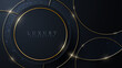 Luxury golden circle background with glitter effect elements.