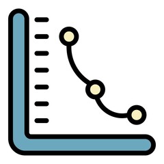Poster - credit score graph icon. outline credit score graph vector icon color flat isolated