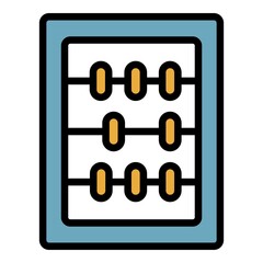 Poster - Wood abacus icon. Outline wood abacus vector icon color flat isolated
