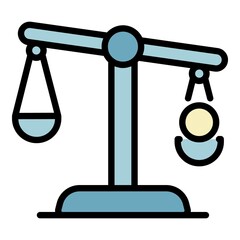 Poster - Finance balance icon. Outline finance balance vector icon color flat isolated