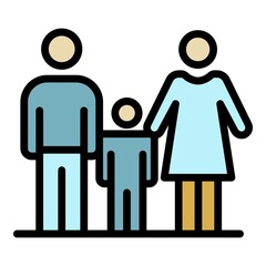 Poster - protected family icon. outline protected family vector icon color flat isolated
