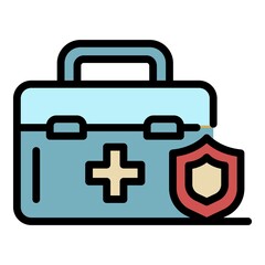 Poster - Medical insurance icon. Outline medical insurance vector icon color flat isolated
