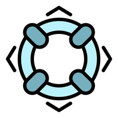 Poster - Lifebuoy icon. Outline lifebuoy vector icon color flat isolated