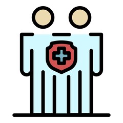 Poster - family medical protection icon. outline family medical protection vector icon color flat isolated