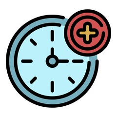 Poster - Medical clock icon. Outline medical clock vector icon color flat isolated