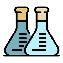 Poster - medical flask icon. outline medical flask vector icon color flat isolated