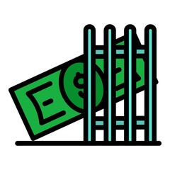 Poster - Money laundering icon. Outline money laundering vector icon color flat isolated