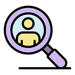 Poster - team search icon. outline team search vector icon color flat isolated