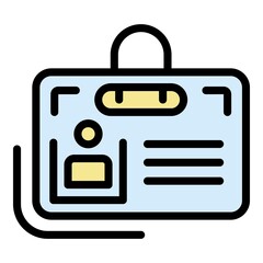 Poster - Office id card icon. Outline office id card vector icon color flat isolated