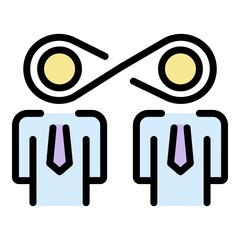 Poster - Infinite business collaboration icon. Outline infinite business collaboration vector icon color flat isolated