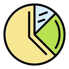 Poster - Pie chart icon. Outline pie chart vector icon color flat isolated