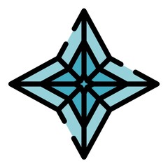 Poster - Star ice icon. Outline star ice vector icon color flat isolated