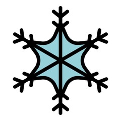 Poster - Snowflake icon. Outline snowflake vector icon color flat isolated