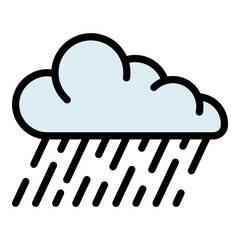 Poster - Season rain cloud icon. Outline season rain cloud vector icon color flat isolated