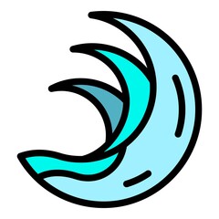 Wall Mural - Ocean tsunami icon. Outline ocean tsunami vector icon color flat isolated