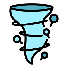 Poster - twister tornado icon. outline twister tornado vector icon color flat isolated
