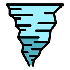 Poster - Cyclone tornado icon. Outline cyclone tornado vector icon color flat isolated