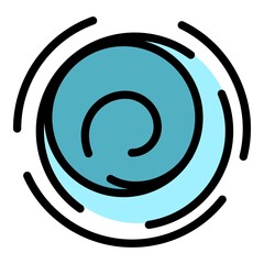 Poster - Circle tornado icon. Outline circle tornado vector icon color flat isolated
